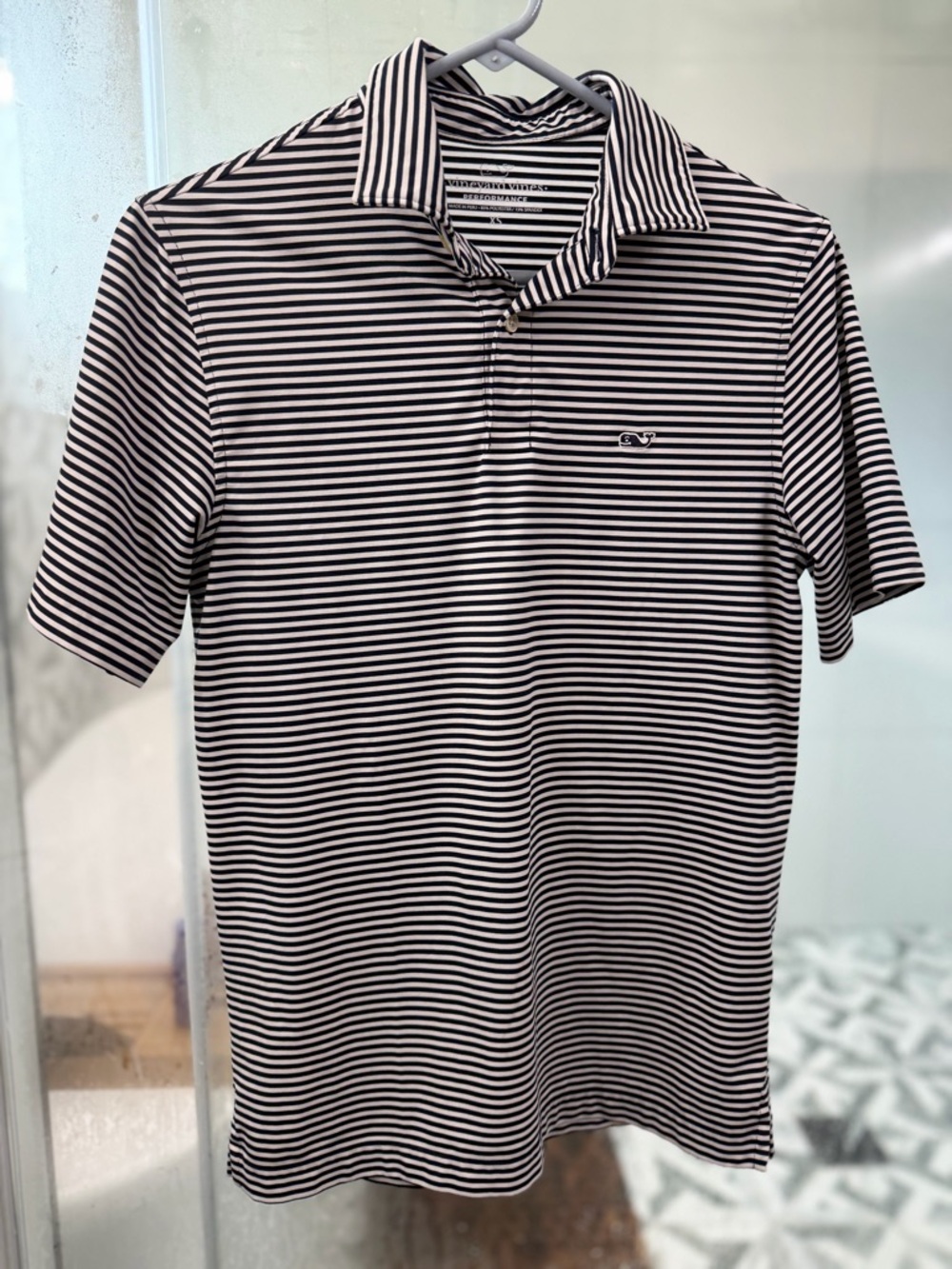 Vinyard Vines men’s navy and White Striped Polo Shirt